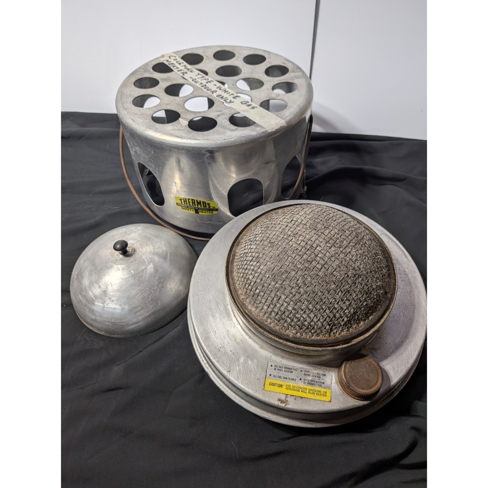 Vintage Thermos Catalytic Safety Heater White‎ Gas Coleman Type Camping Portable